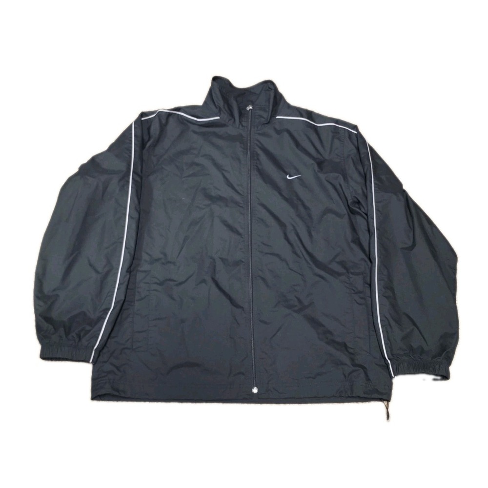 Vintage Nike Silver Tag Jacket Windbreaker Mens XL Black Full Zip
